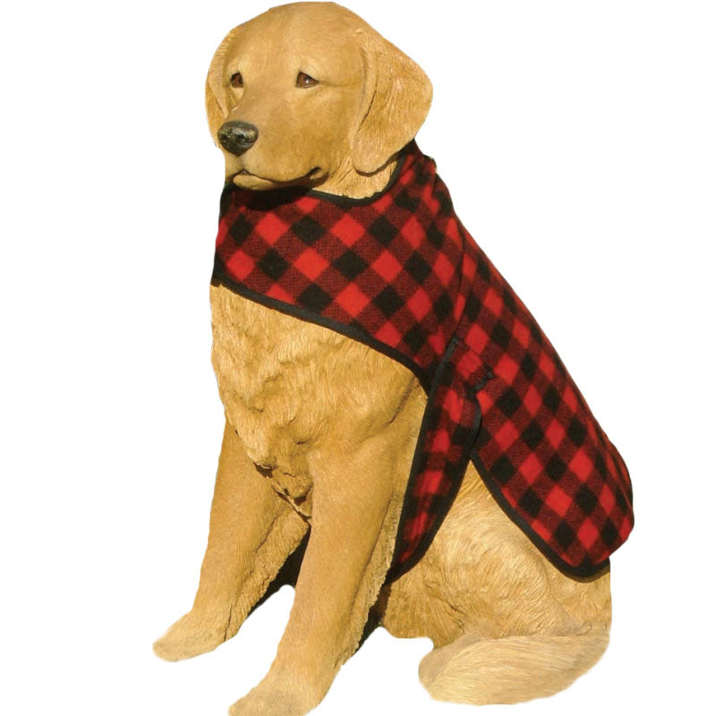 Wool Dog Coat, Red and Black, 1 inch Buffalo check