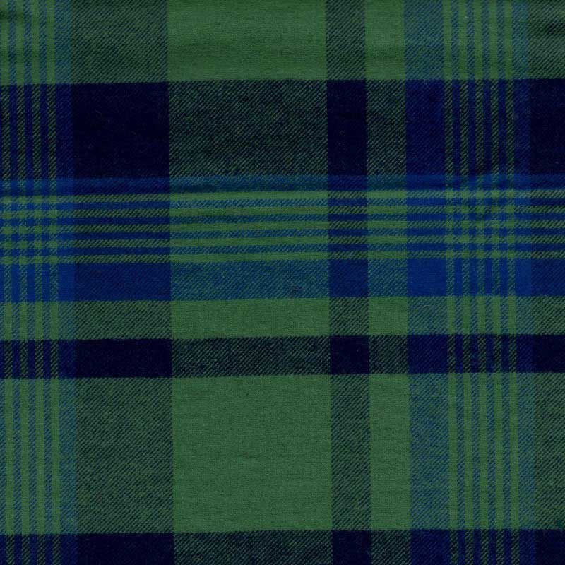 Green Mountain Flannel swatch - green, navy, light blue plaid