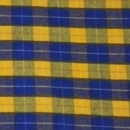 Green Mountain Flannel yellow and royal blue plaid