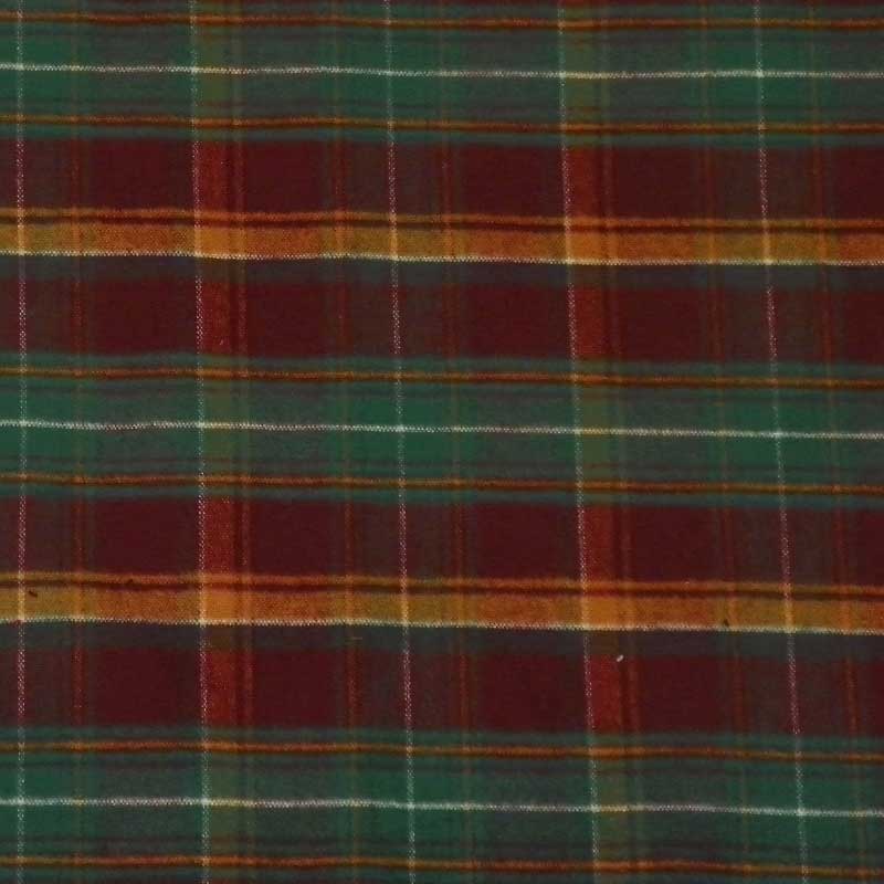 Green Mountain Flannel burgundy, forest green and yellow plaid