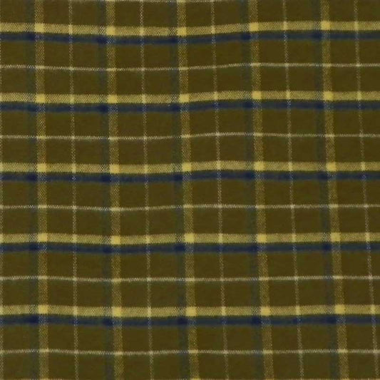 Green Mountain Flannel olive, yellow and navy plaid