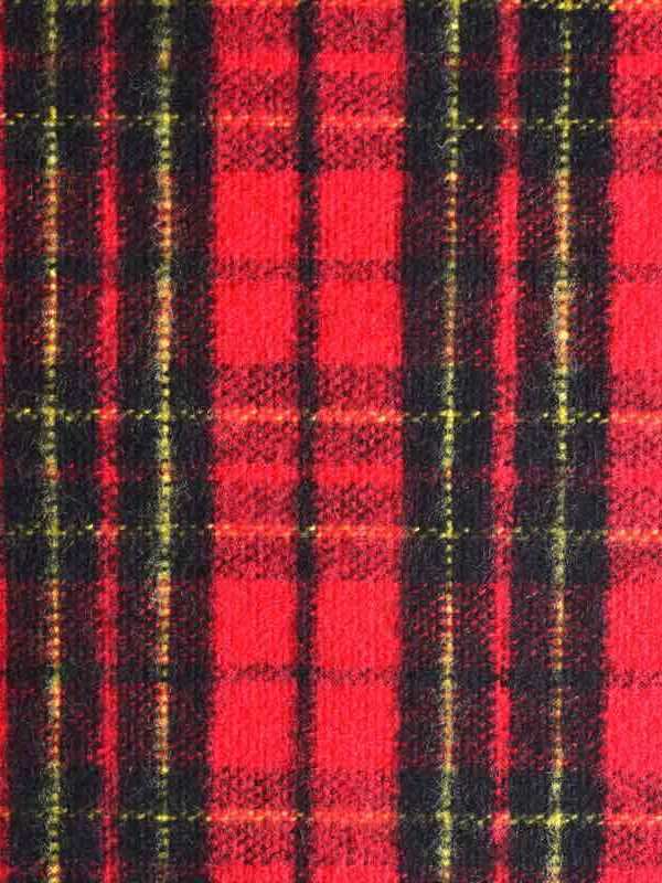Green Mountain Flannel red and black plaid with yellow pinstripe