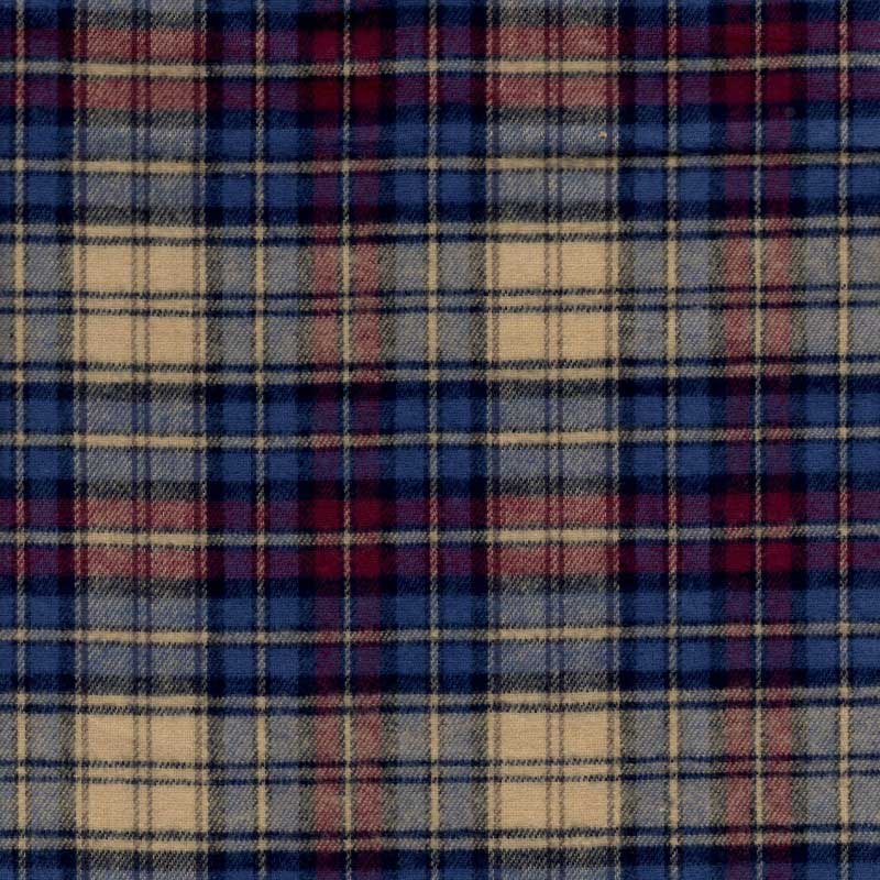 Green Mountain Flannel maroon, blue and navy plaid