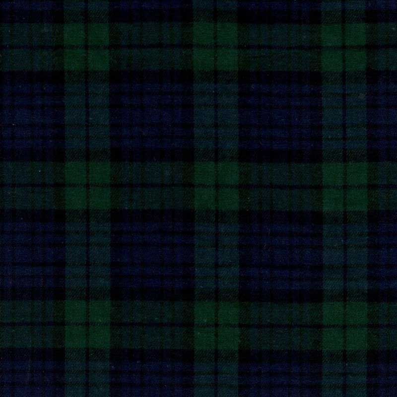 Green Mountain Flannel swatch - green, blue and black plaid