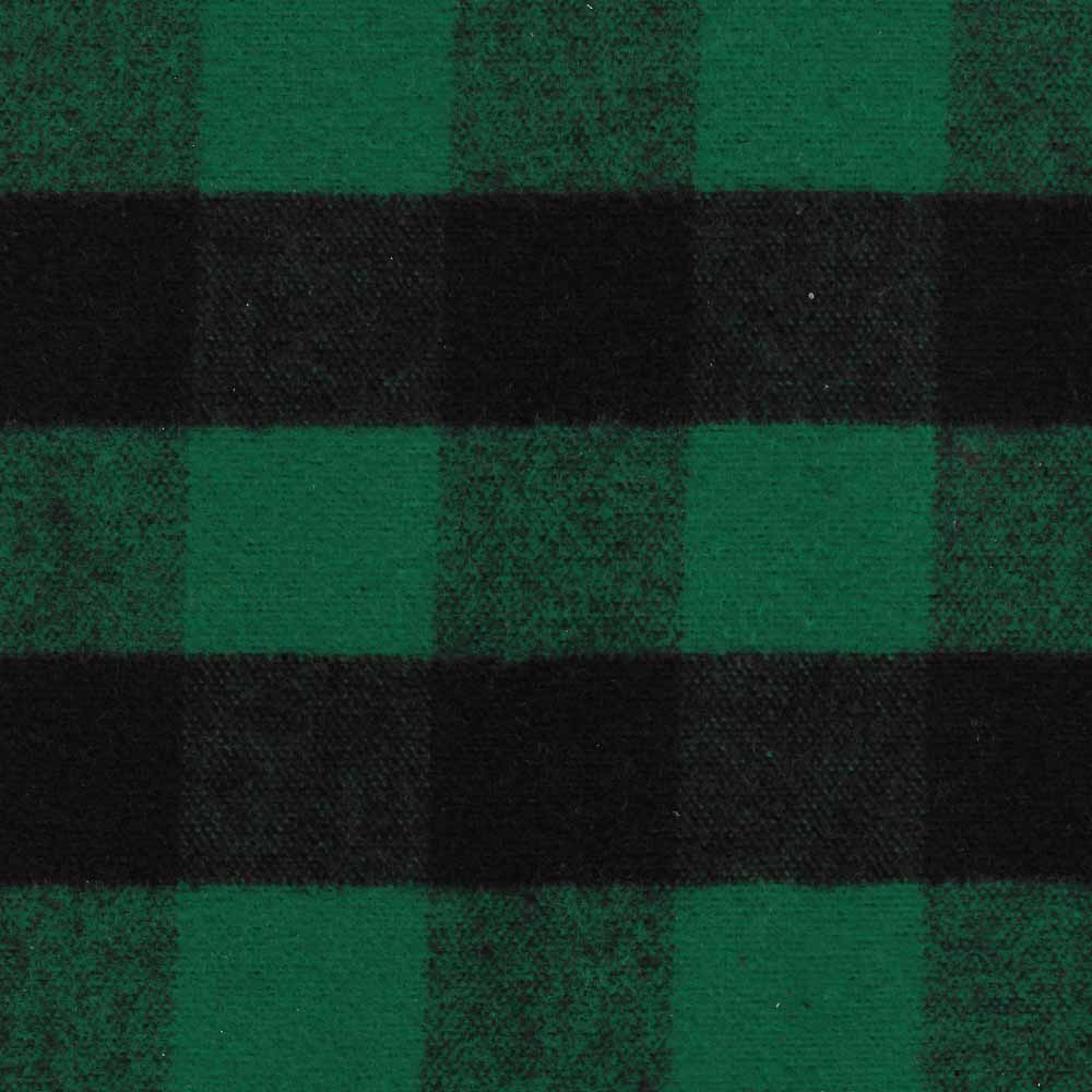 Green Mountain Flannel fabric - green & black 2 inch buffalo check