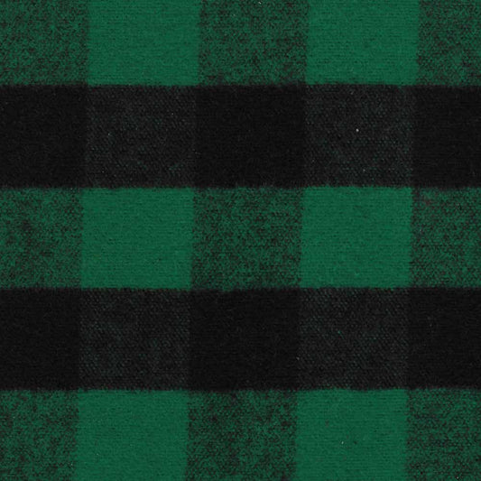 Green Mountain Flannel Swatch, green & black 2 inch buffalo squares