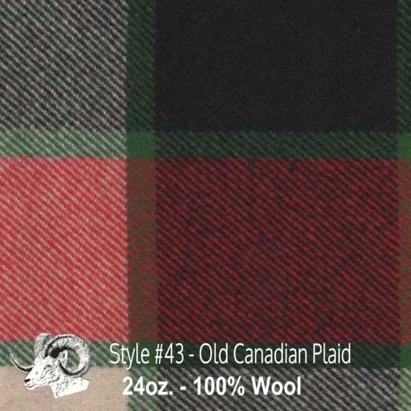 Wool Fabric By The Yard - 43 - Old Canadian Plaid