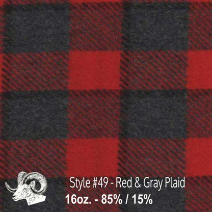 Wool swatch - red and gray plaid