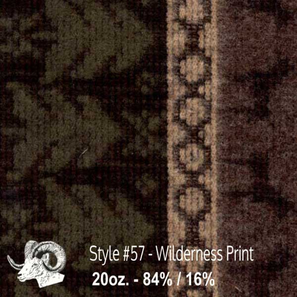 Johnson Woolen Mills Wool Swatch Wilderness Print olive/beige/tan print