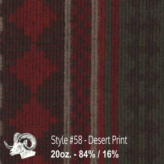 Johnson Woolen Mills Wool Swatch Desert Print rust/olive/beige