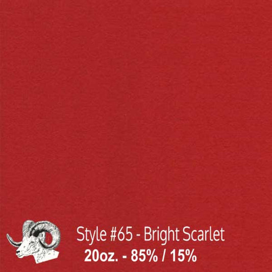 Wool fabric swatch bright scarlet