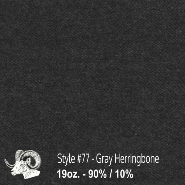 Wool Swatch - 77 - Gray Herringbone