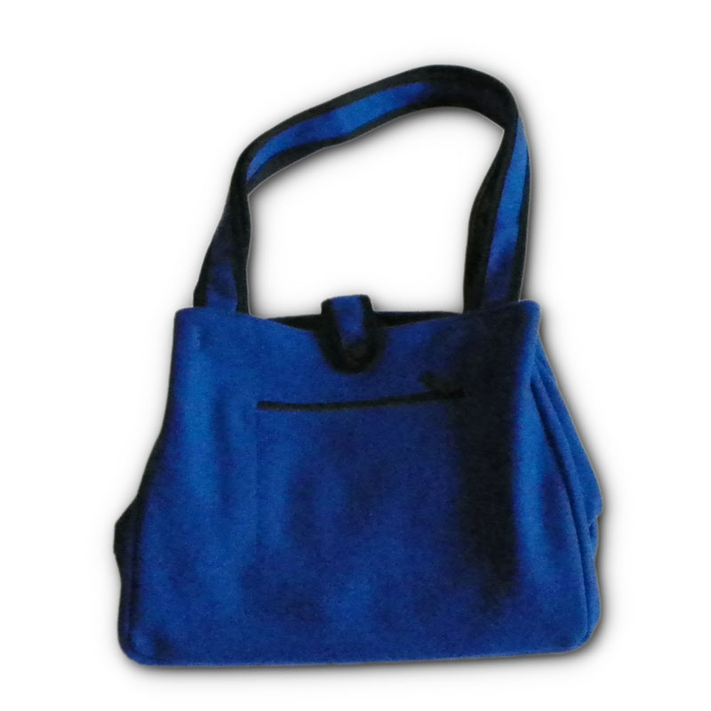 Johnson Woolen Mills Tote Bag with nylon lining and snap closure - royal blue