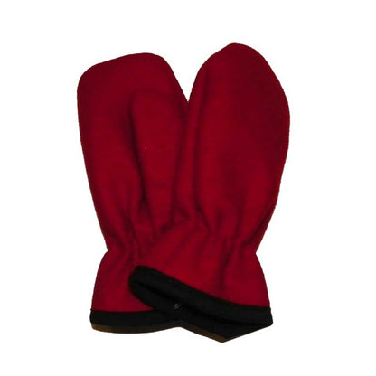 Mitten with tricot lining, Bright Scarlet, front & back view
