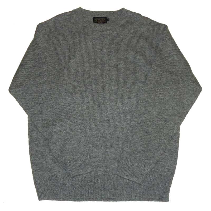 Pendleton Shetland Wool Crewneck Sweater, Grey Heather, front view