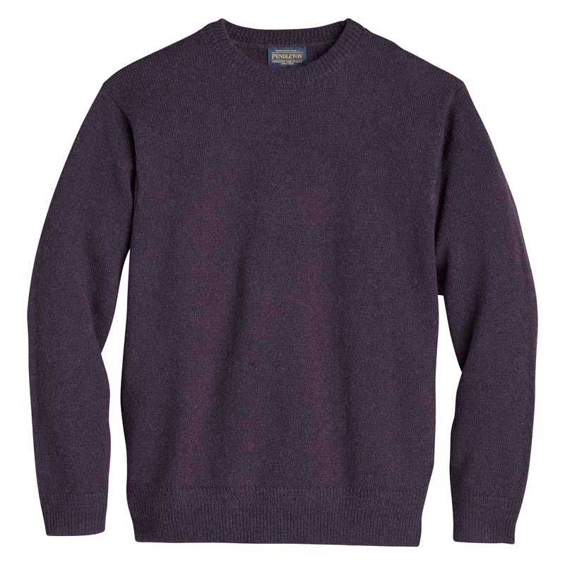Pendleton Shetland Wool Crewneck Sweater, Deep Plum, front view