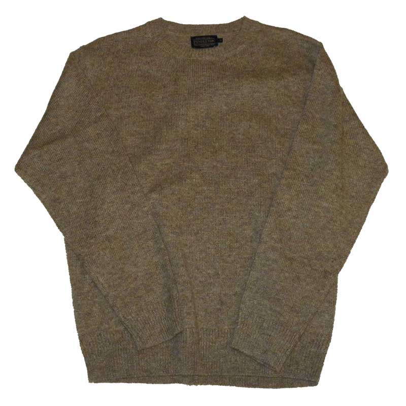 Pendleton Shetland Wool Crewneck Sweater, Coyote color, front view