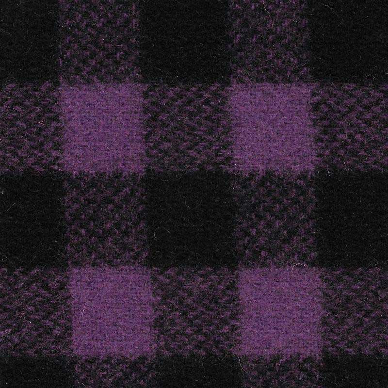 Johnson Woolen Mill Swatch,  Lavender and Black, Small Buffalo check