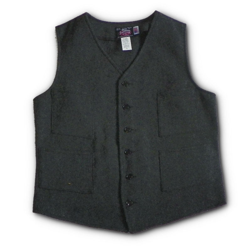 Vest Traditional Four Button, medium gray, with two front pockets, front view